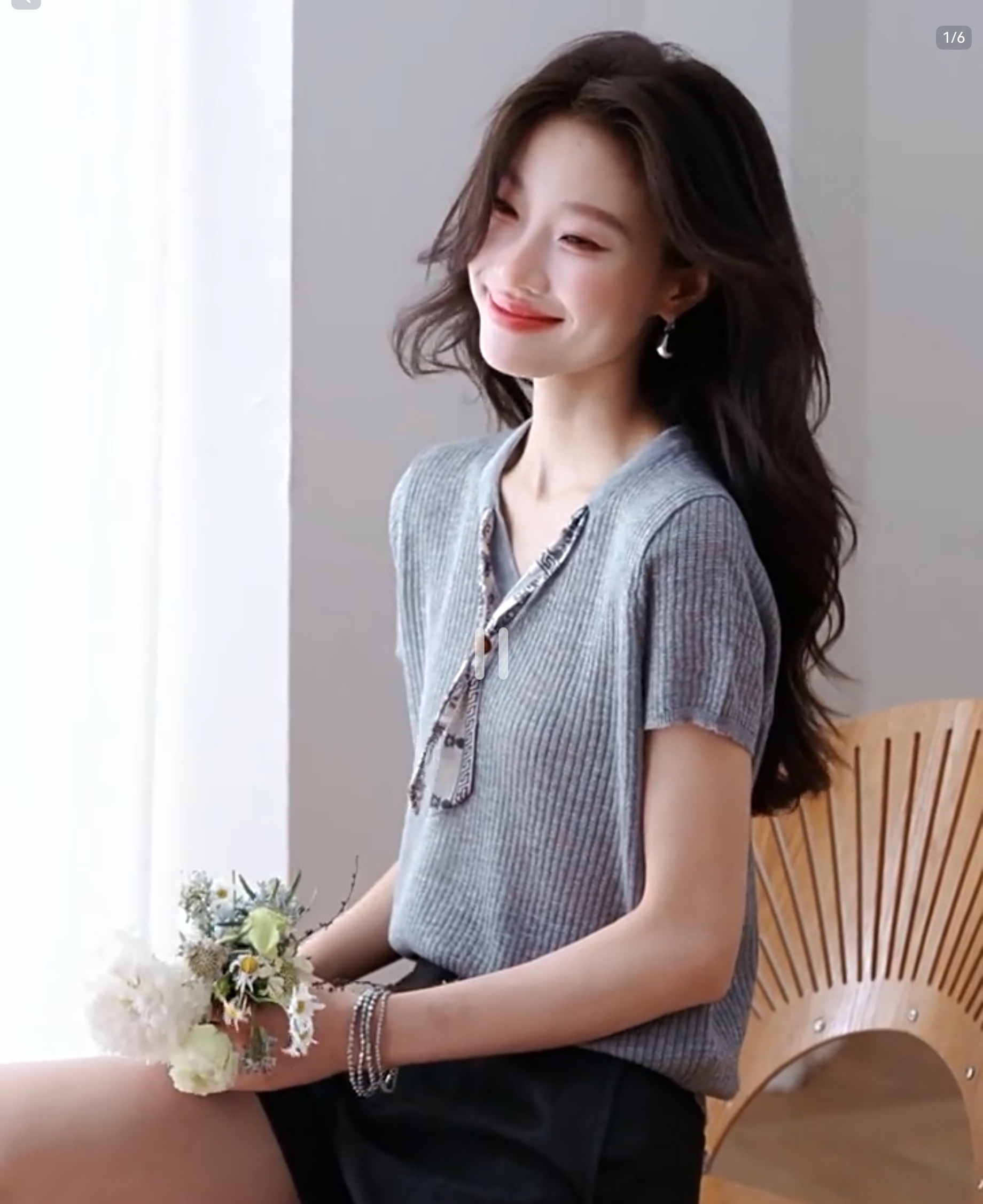 2026 새로운 여름 차가운 센스 얼음 실크 얇은 스타일 반팔 니트 티셔츠 맨위 여성 루즈핏 표지 배 아름다운 작은 셔츠