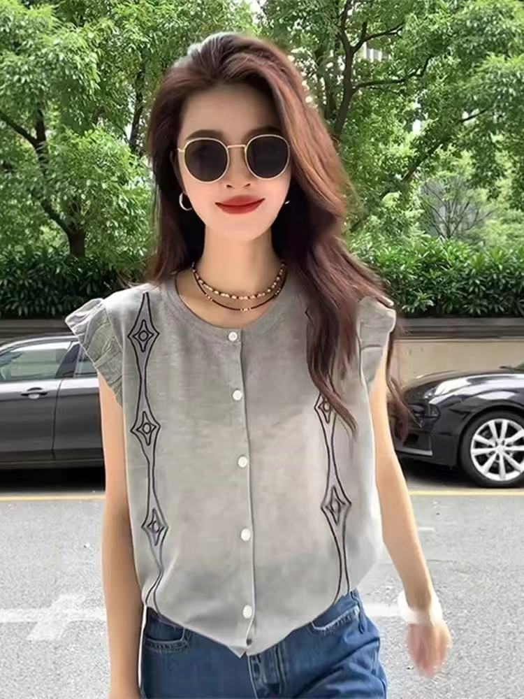 한 부서 패션 링 그리드 디자인 작은 날다 소매 맨위 여름 빅 사이즈 지방 mm 슬림해 보이는 표지 고기 외국 가스 다용도 티셔츠