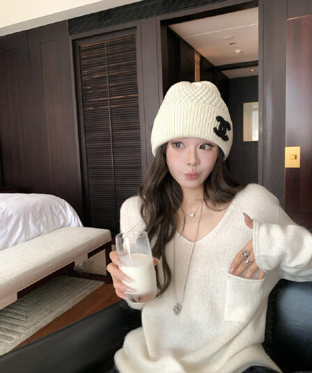 편안함 부드러운 찹쌀 양모 토끼털 혼방 무봉제 캠코더 ji ~까지 평범한 게으른 V넥 니트 스웨터