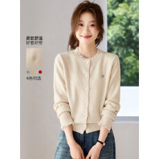 批发今年流行漂亮的蕾丝花边针织衫<b class='q'>开衫</b>女2026新款早春装宽松毛衣外套