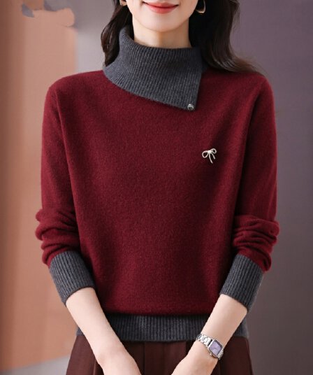 폴로 칼라 외출용 카디건 여성 2026 새로운 가을 겨울철 두꺼운 외국 가스 새로운 연중 가져 가라. 예쁜 스웨터