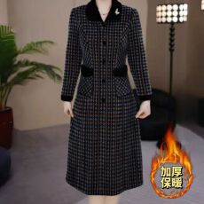 批发<b class='q'>时尚</b><b class='q'>妈妈装</b>春季新款加厚保暖礼服裙子女春秋高档雪尔绒休闲连衣裙