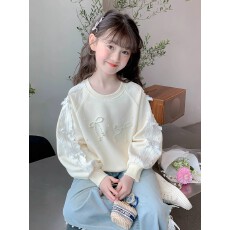 批发女童卫衣春秋款百搭新款洋气童装小女孩秋季休闲圆领上衣儿童秋装