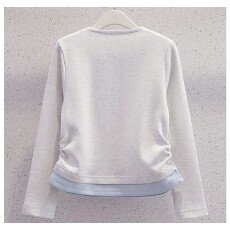 批发<b class='q'>女童</b>超好看<b class='q'>小狗</b>假两件长袖t恤洋气秋季新款儿童装修身<b class='q'>打底衫</b>上衣