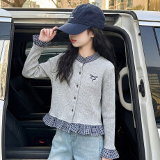 女童假两件打底衫春装百搭新款大童女孩修身t恤春秋儿童长袖春装