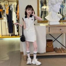 批发女童独特超好看套装夏季百搭新款韩系学院风时尚大童女孩套裙夏天