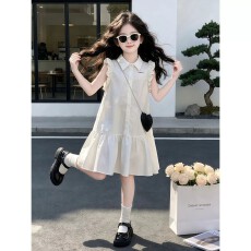 女童连衣裙夏季百搭新款儿童洋气公主裙夏装Polo裙女孩学院风裙子