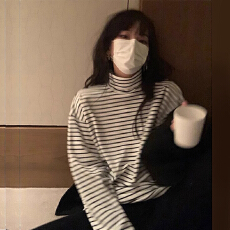 批发280g德绒条纹高领长袖t恤女秋<b class='q'>冬</b>内搭保暖加绒打底衫慵懒外穿上衣