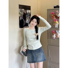 批发不减价# 扎染长袖T恤女秋季<b class='q'>打底衫</b>独特超好看内搭修身显瘦上衣潮