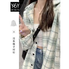 批发日系<b class='q'>格子</b><b class='q'>衬衫女</b>上衣早初秋季新款气质百搭休闲