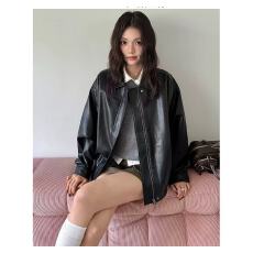 批发2026<b class='q'>新款</b>潮牌美式复古皮衣外套春秋季宽松休闲<b class='q'>情侣</b><b class='q'>机车</b>痞帅