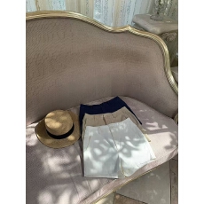 批发早安樊樊 秀晶R*1ph短裤老钱肌理洗水感直筒裤百搭显瘦休闲裤