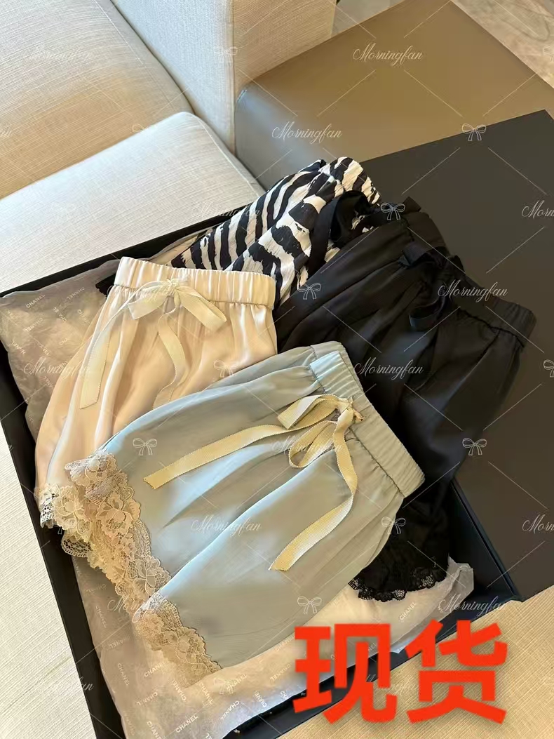 안녕하세요. 팬 팬 lace 펄럭 이는 바지 아름다운 슬림해 보이는 4 가지 색상 새틴 반바지 여성 레이스 레이스 바지 여름