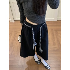 批发实拍实价~设计感纯色高腰休闲裤阔腿直筒<b class='q'>七分裤</b>