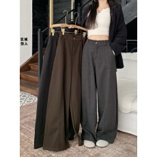 批发实拍实价~加厚慵懒风纯色呢料垂感小众呢料西<b class='q'>装裤</b>