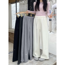 批发实拍实价~抽绳松紧腰加绒弯刀休闲阔腿裤