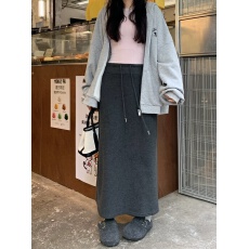 批发实拍实价~加绒加厚开叉遛弯<b class='q'>半身裙</b>