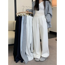 批发实拍实价~羊羔绒松紧腰卫裤两穿加绒百搭阔腿裤