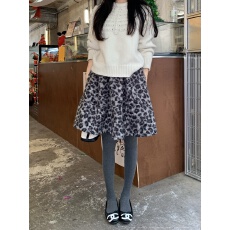 批发实拍实价~复古豹纹圈圈毛呢新款宽松显瘦A字<b class='q'>裙</b>