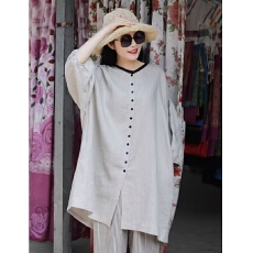 批发春秋文艺超大宽松减龄休闲风中长款气质开衫