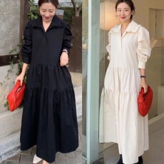 批发韩国东大门<b class='q'>秋</b>季新款时尚休闲长袖百搭连衣裙