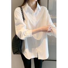 批发春秋叠穿白衬衫女设计感小众内搭显瘦<b class='q'>大码</b>宽松慵懒衬衣