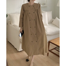 批发韩式设计感复古长款<b class='q'>连衣裙</b>