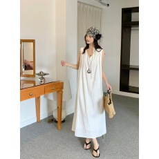 批发<b class='q'>夏季</b>新款韩系ins博主无袖背心女高腰显连衣裙