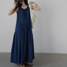 批发韩式不规则拼接设计款<b class='q'>宽松</b>无袖背心荷叶边连衣裙