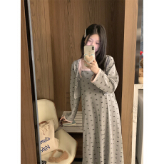 批发实拍实价 韩系蝴蝶结简约舒适撞色拼接睡衣休闲家居服可外穿