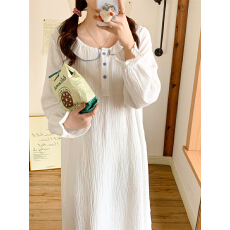 批发实拍实价 秋季新款睡衣韩版宽松长袖休闲家居服睡裙