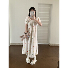 批发实拍实价 韩系圆点简约舒适<b class='q'>睡衣</b>休闲宽松慵懒家居服