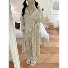 批发实拍实价 韩系花色简约舒适<b class='q'>睡衣</b>套装休闲睡袍宽松家居服