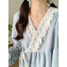 批发实拍实价 冬季新款睡衣女韩系简约家居服睡裙
