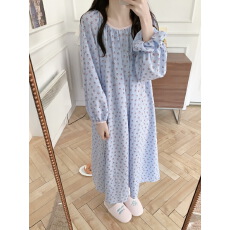 实拍实价 2026早春韩系格子草莓睡裙休闲宽松甜美家居服带发圈