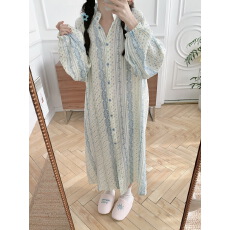 批发实拍实价 2026早春可外穿<b class='q'>纯棉</b>纱布长袖宽松<b class='q'>睡衣</b>可爱家居服睡裙