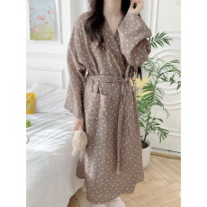 批发实拍实价 2026早春韩系小碎花<b class='q'>纯棉</b>纱布睡袍浴袍睡裙<b class='q'>睡衣</b>家居服