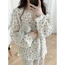 批发实拍实价 2026春季<b class='q'>纯棉</b>纱布睡裙可外穿宽松舒适家居服<b class='q'>睡衣</b>套装