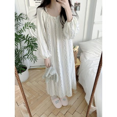 批发实拍实价 2026早春季<b class='q'>纯棉</b>纱布碎花宽松加长睡裙<b class='q'>睡衣</b>家居服