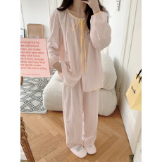 批发实拍实价 2026春季新款睡衣<b class='q'>女</b>长袖长裤套<b class='q'>装</b>甜美慵懒风睡裙家居服