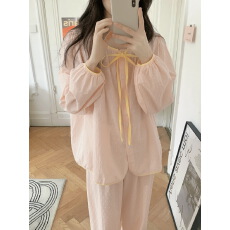 批发实拍实价 2026春季纯色提花舒适甜美睡衣女套装睡裙可爱<b class='q'>家居服</b>