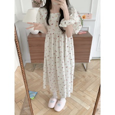 批发实拍实价 2026公主短袖裙卡通狗家居服泡泡袖睡衣女可外穿送发圈