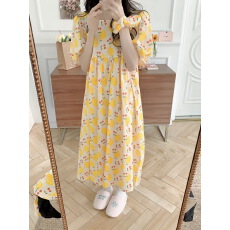 批发实拍实价 2026新款樱桃柠檬短袖裙家居服泡泡袖睡衣女可外穿睡裙