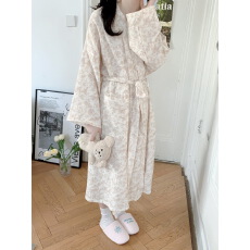 批发实拍实价 2026夏季韩系小碎花纯<b class='q'>棉</b>纱布睡袍浴袍睡裙<b class='q'>睡衣</b>家居服