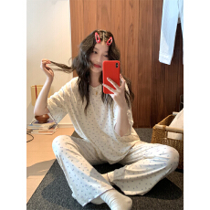 批发实拍实价 韩系小<b class='q'>碎花</b>简约舒适睡衣套装休闲宽松慵懒家居服