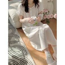 批发实拍实价夏装新款提花纯色短袖家居服<b class='q'>睡衣</b>