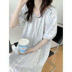 批发实拍实价 韩系温柔花色简约舒适<b class='q'>睡衣</b>休闲宽松睡裙家居服