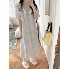 实拍实价  韩系简约舒适睡衣休闲宽松慵懒睡裙家居服