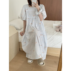 实拍实价 韩系卡通可爱减龄睡衣休闲宽松睡裙慵懒家居服