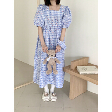 实拍实价 韩系简约舒适睡衣休闲宽松慵懒睡裙家居服